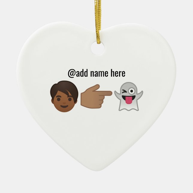 Kundenspezifische Emoji Weihnachtsverzierung | Keramik Ornament (Vorne)