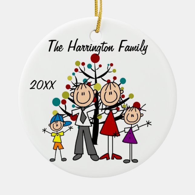 Kundenspezifische Familien-Eltern, Mädchen und Keramik Ornament (Vorne)