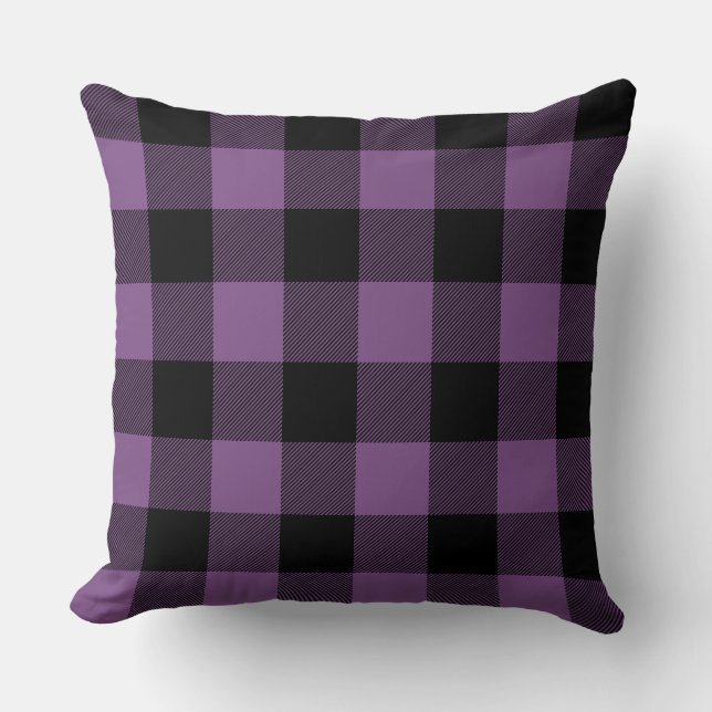 Kundenspezifische Farbe schwarz und lila Kissen (Vorderseite)