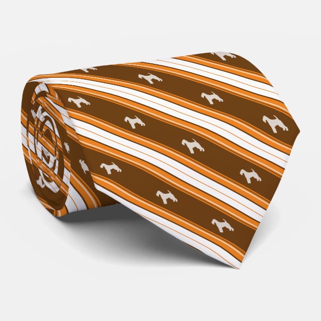 Kundenspezifische Farbe Waliser Terrier Striped Krawatte (Gerollt)