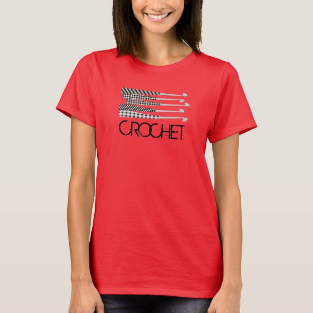 kundenspezifische Farbhäkelarbeithakenmuster T-Shirt (Vorderseite)