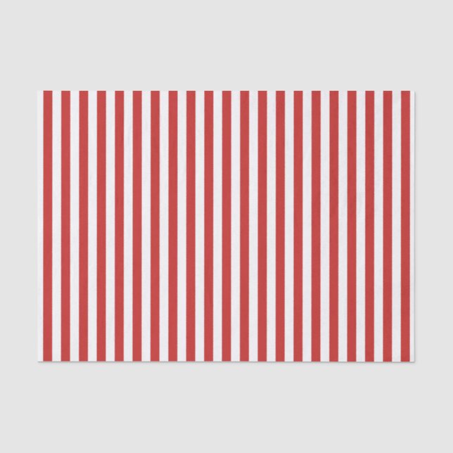 Kundenspezifische Farbrotes und weißes gestreiftes Seidenpapier (Vorderseite)