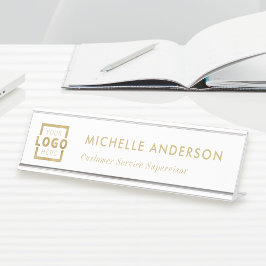 Kundenspezifische Firmenlogos Modern Boss Gold Schreibtischnamensplakette