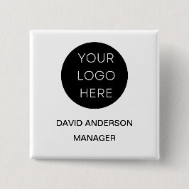 Kundenspezifische Firmenlogos - Modern weiß Button