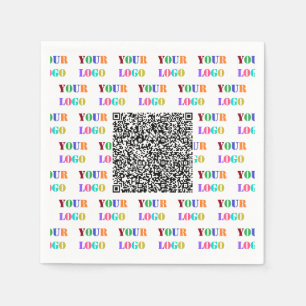Kundenspezifische Firmenlogos und QR-Code Business Serviette