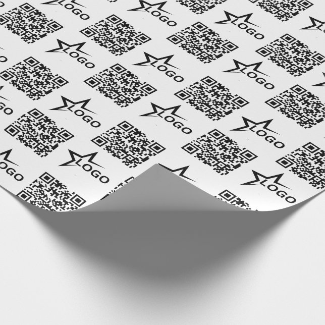 Kundenspezifische Firmenlogos und QR-Code Geschenkpapier (Ecke)