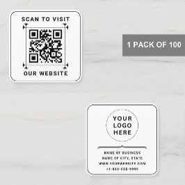 Kundenspezifische Firmenlogos und QR-Code | Modern Quadratische Visitenkarte