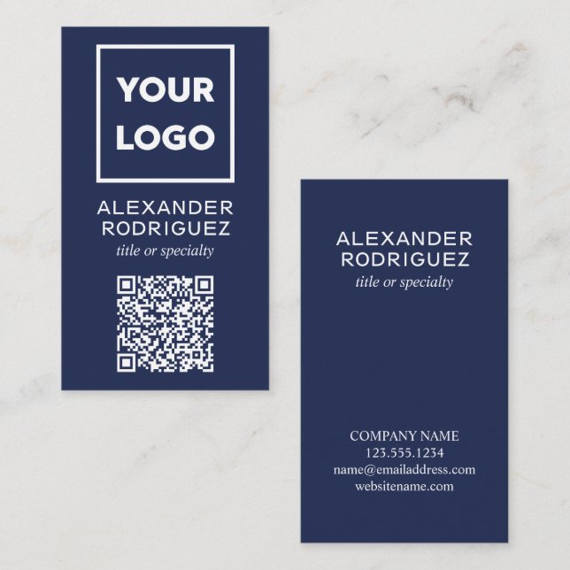 Kundenspezifische Firmenlogos und QR-Code Moderne  Visitenkarte (Vorne/Hinten)