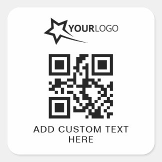 Kundenspezifische Firmenlogos und QR-Code Quadratischer Aufkleber