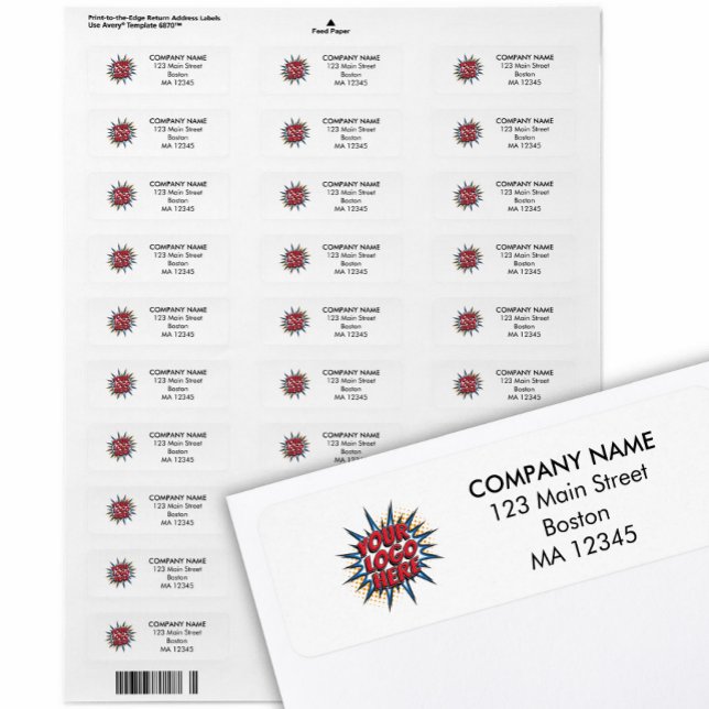 Kundenspezifische Firmenlogos und Rücksendeadresse (Von Creator hochgeladen)