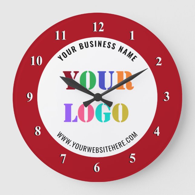 Kundenspezifische Firmenlogos und Text-Händleruhr Große Wanduhr (Vorderseite)