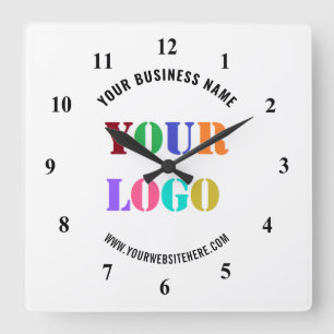 Kundenspezifische Firmenlogos und Text-Händleruhr Quadratische Wanduhr