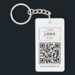 Kundenspezifische Firmenlogos und Website QR-Code Schlüsselanhänger<br><div class="desc">Modernes und minimales Design von Schlüsselanhängern mit Firmenlogo,  individueller QR-Code und benutzerdefinierter Website oder anderer personalisierter Informationstext. Die Farben Schwarz und Weiß können geändert werden. Macht ein großartiges Werbegeschenk für Kunden!</div>