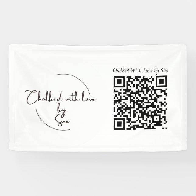 Kundenspezifische Firmennamen und QR-Code Banner (Horizontal)