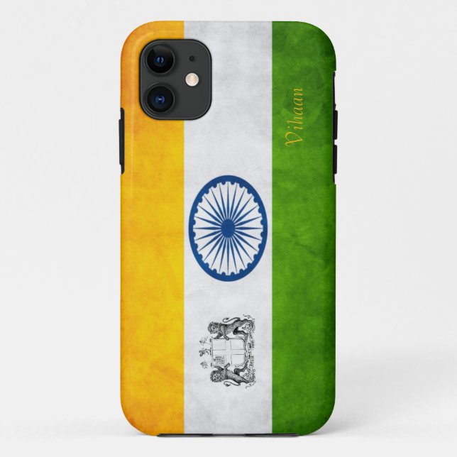 Kundenspezifische Flagge von Indien iPhone Fall Case-Mate iPhone Hülle (Rückseite)