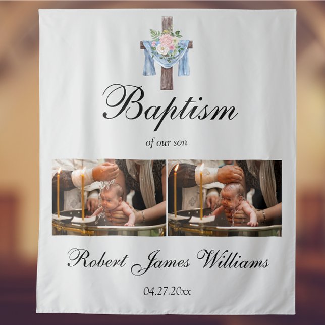 Kundenspezifische Foto Collage Christening Taufen  Wandteppich (Von Creator hochgeladen)