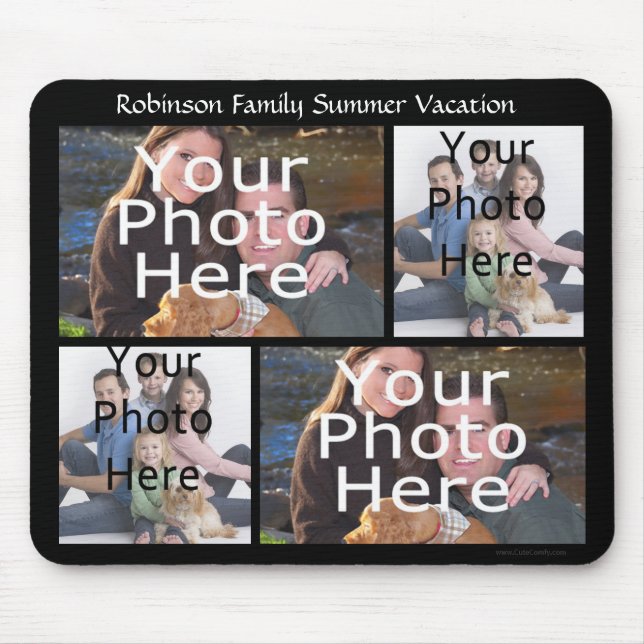 Kundenspezifische Foto-Collage Mousepad addieren 4 (Vorne)