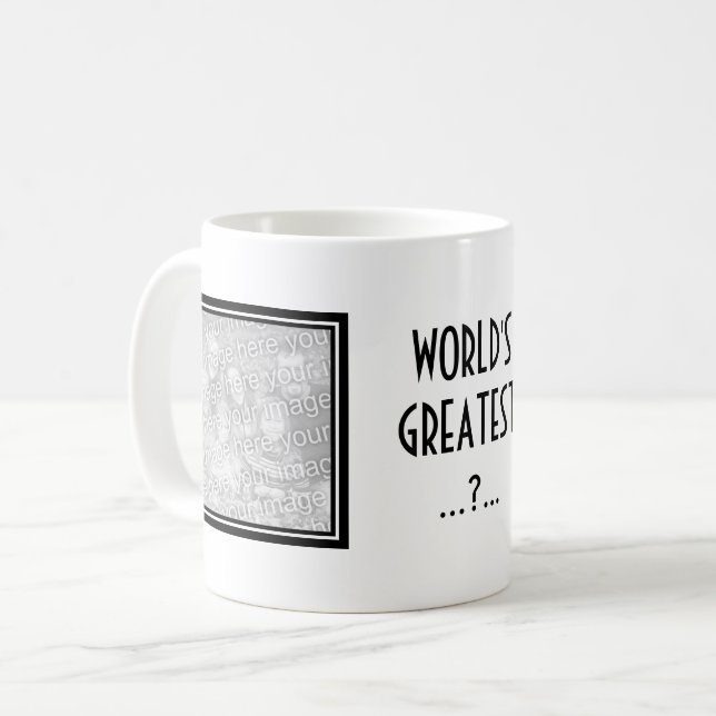 Kundenspezifische Foto-Tasse mit eleganter Grenze Kaffeetasse (Vorderseite Links)