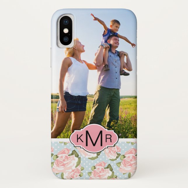 Kundenspezifische Foto- u. Monogramm-Rosen mit Case-Mate iPhone Hülle (Rückseite)