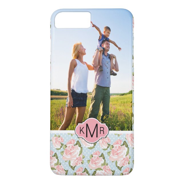 Kundenspezifische Foto- u. Monogramm-Rosen mit Case-Mate iPhone Hülle (Rückseite)