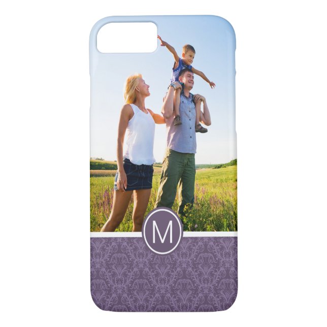 Kundenspezifische Foto- u. Monogrammlila Case-Mate iPhone Hülle (Rückseite)