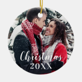 Kundenspezifische Foto-Weihnachtsverzierung Keramik Ornament