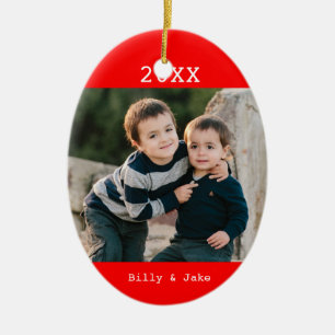 Kundenspezifische Foto-Weihnachtsverzierung Keramik Ornament