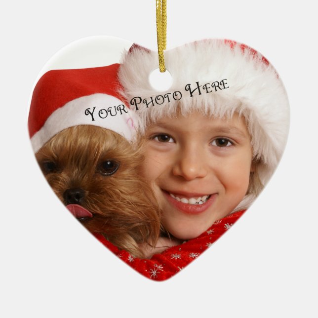 Kundenspezifische Foto-Weihnachtsverzierungen Keramik Ornament (Vorne)