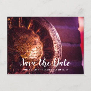 Kundenspezifische Fotografie indisches wedding Ankündigungspostkarte