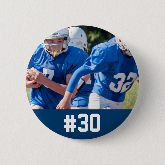 Kundenspezifische Fußball-Spieler-Foto-Zahl Button (Vorderseite)