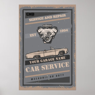 Kundenspezifische Garage Retroposter Poster