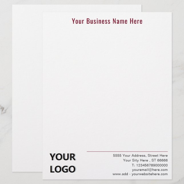 Kundenspezifische Geschäftsbriefe mit Logo und QR- Briefbogen (Vorne/Hinten)