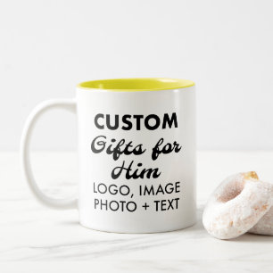 Kundenspezifische Geschenke für Ihm Gelb Zwei-Tone Zweifarbige Tasse
