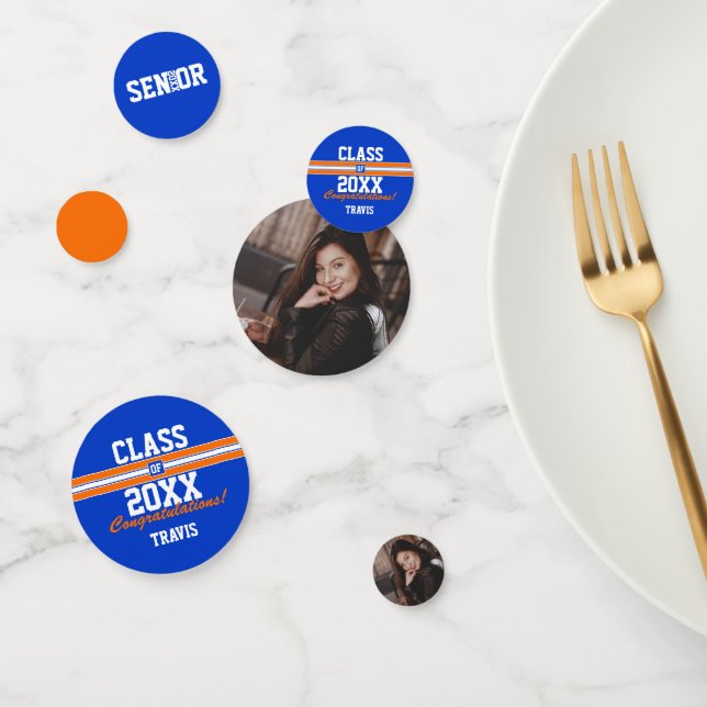 Kundenspezifische Glückwünsche zu Orange und Blue  Konfetti (Gruppe)