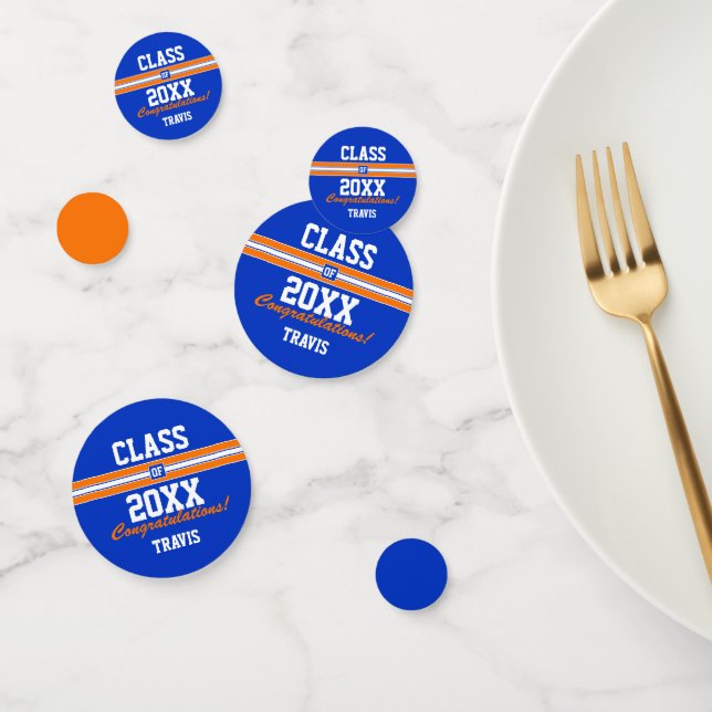 Kundenspezifische Glückwünsche zu Orange und Blue  Konfetti (Gruppe)