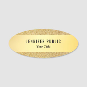 Kundenspezifische GoldGlitzer-Schablonen-eleganter Namensschild