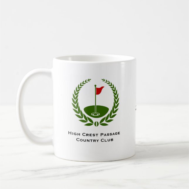 Kundenspezifische Golf Club-Gedenkkaffee-Tasse Kaffeetasse (Links)