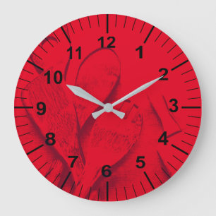 Kundenspezifische große rote Küchen-Wanduhr Wanduhr