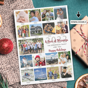 Kundenspezifische Gruß 17 Foto Collage Captions Feiertagskarte