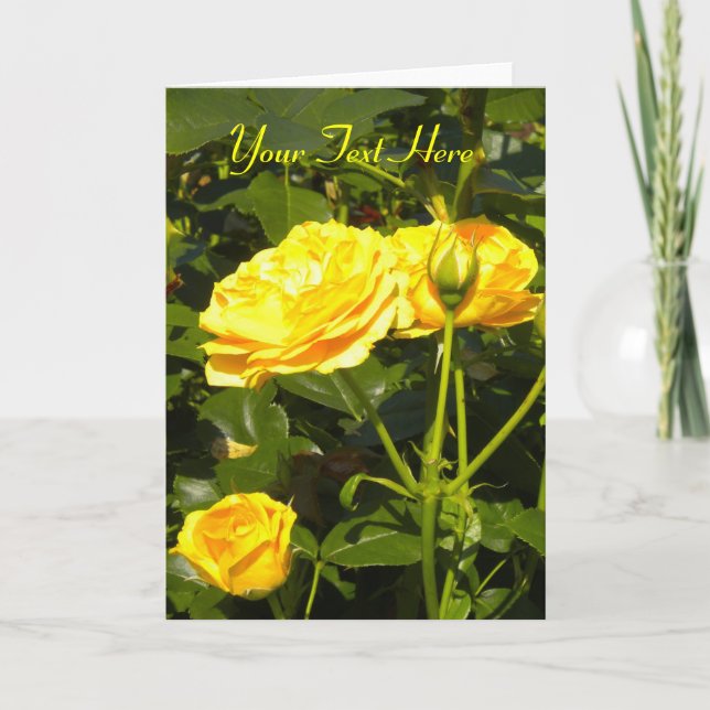 *Kundenspezifische* Grußkarte für gelbe Rosen Karte (Vorderseite)