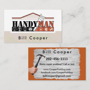 Kundenspezifische Handyman-Zuhause-Reparaturkarte Visitenkarte