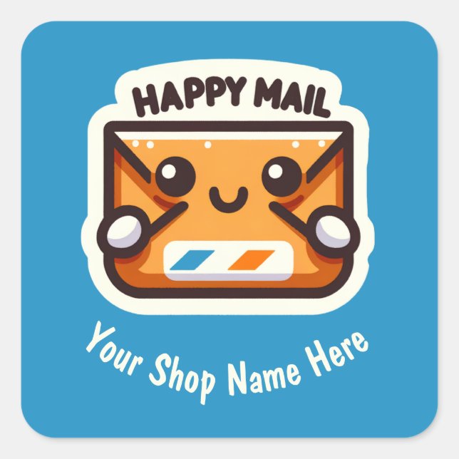 Kundenspezifische Happy Mail Stickers für kleine U (Vorderseite)