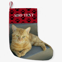 Kundenspezifische Haustier-Fototabby-Katzen-Tatze Kleiner Weihnachtsstrumpf