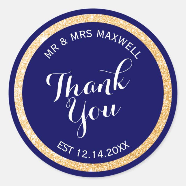 Kundenspezifische Hintergrundfarbe und Gold Glitze Runder Aufkleber (Vorderseite)