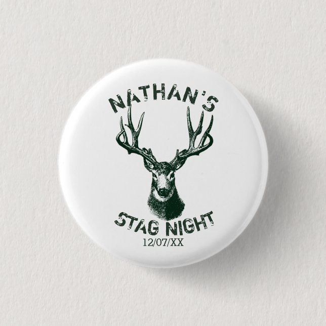 Kundenspezifische Hirsch-Nachtgeweihe Button (Vorderseite)