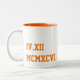 Kundenspezifische Hochzeits-Datums-Kunst Zweifarbige Tasse