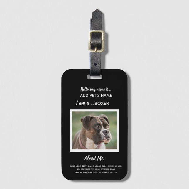 Kundenspezifische Hund-Identifikations-Umbauten Gepäckanhänger (Vorderseite Vertikal)