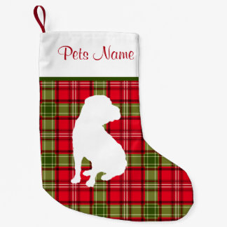 Kundenspezifische Hundezucht-rotes u. grünes Kleiner Weihnachtsstrumpf