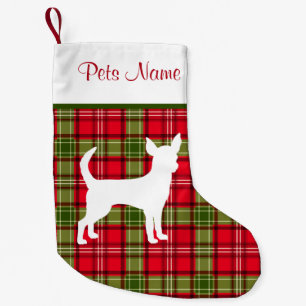 Kundenspezifische Hundezucht-rotes u. grünes Kleiner Weihnachtsstrumpf