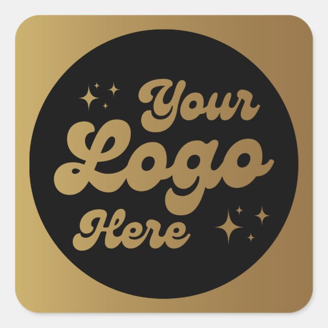 Kundenspezifische Imitate Gold-Logo Quadratischer Aufkleber (Vorderseite)